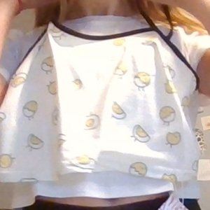 Egg print cropped tank top